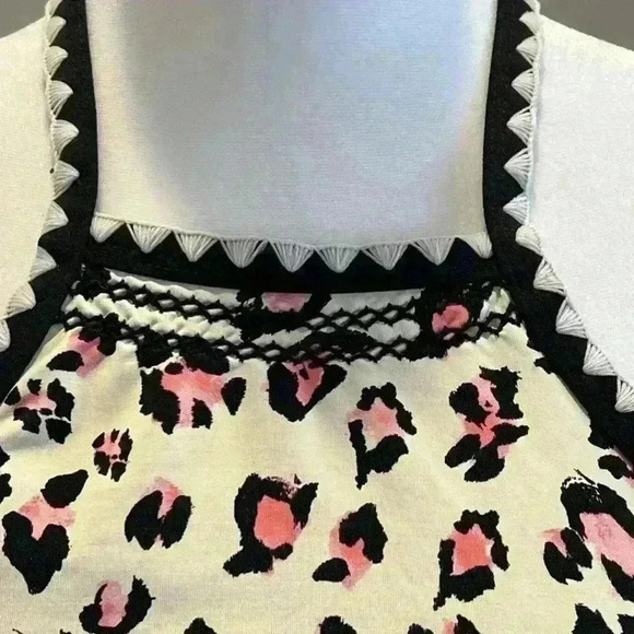 ✨Gianni Bini Leopard print swim halter top with black trim size large - Picture 4 of 6